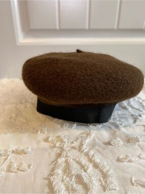 New!  Brown Wool Beret with Black Band - Classic Men's Accessory